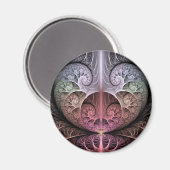 ハートビート、抽象芸術超現実的ファンタジーフラクタル・アート マグネット (正面/裏面)