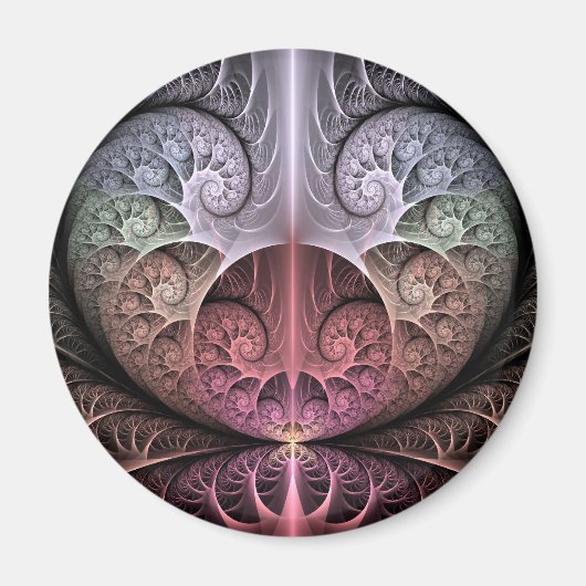 ハートビート、抽象芸術超現実的ファンタジーフラクタル・アート マグネット (正面)