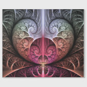 ハートビート、抽象芸術超現実的ファンタジーフラクタル・アート ラッピングペーパー (フラット)