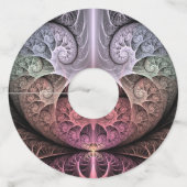 ハートビート、抽象芸術超現実的ファンタジーフラクタル・アート ワイングラスタグ (正面)