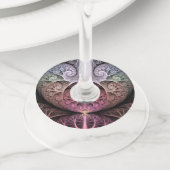 ハートビート、抽象芸術超現実的ファンタジーフラクタル・アート ワイングラスタグ (クローズアップ)