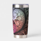 ハートビート、抽象芸術超現実的ファンタジーフラクタル・アート 保温保冷タンブラー (背面)