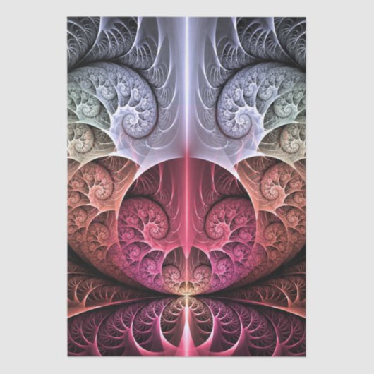 ハートビート、抽象芸術超現実的ファンタジーフラクタル・アート 薄葉紙 (正面)