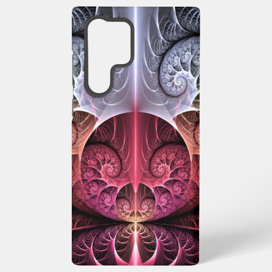 ハートビート、抽象芸術超現実的ファンタジーフラクタル・アート SAMSUNG GALAXYケース (裏面)