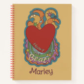 ハートビート：音楽好きのためのドゥードル：オレンジ ノートブック (正面)