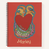 ハートビート: 音楽好きのためのドゥードル: 赤 ノートブック (正面)