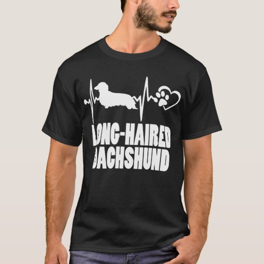 ハートビート – Long Fold Dachshund Tシャツ (正面)