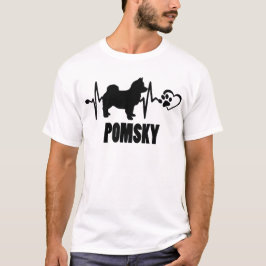 ハートビート – Pomsky – 犬の最高の友人 Tシャツ