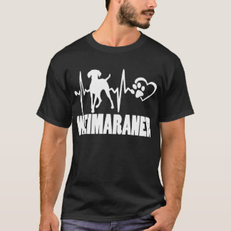 ハートビート – Weimaraner – ドッグ最高のフレンドTシャツ Tシャツ
