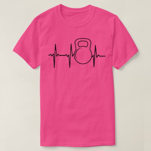 ハートビートECGデザインケトルベル Tシャツ (デザイン正面)