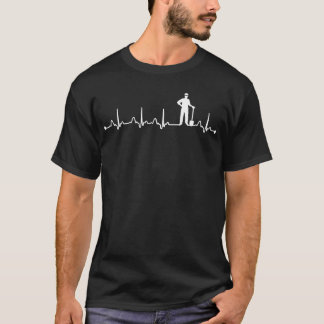 ハートビートEKG誇りを持った建築作業者ギフト Tシャツ