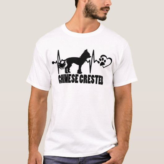 ハートビー中国のト – Crested – 犬の最高の友人 Tシャツ (正面)