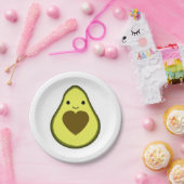 ハートピットが付いているアボカド愛かわいいアボカド ペーパープレート (パーティー)