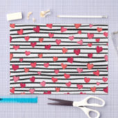 ハートピンクと黒の色のパターン 薄葉紙 (クラフト)