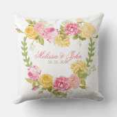 ハートピンクアンドイエローローズ クッション (裏面)