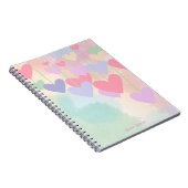 ハートピンクグリーンパープルウォーターパーソナライズされたカラー ノートブック (右側)