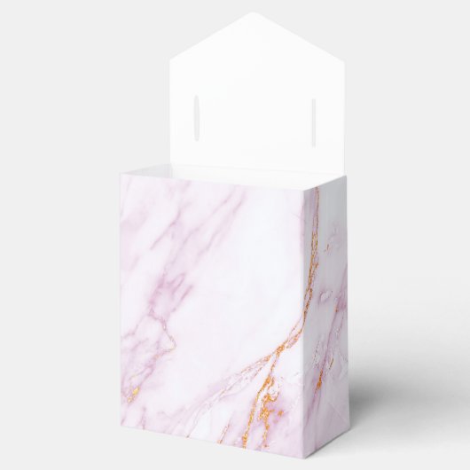 ハートピンクマーブル金ゴールド結婚式の引き出物ありがとう フェイバーボックス (オープン)