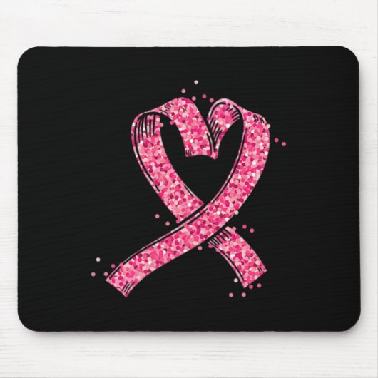 ハートピンクリボン乳がん認識度戦闘機 マウスパッド (正面)