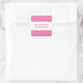 ハートピンク差出人住所ラベル スクエアシール (バッグ)