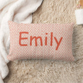ハートピンク赤の名前でカスタマイズ可能 ランバークッション (ブランケット)