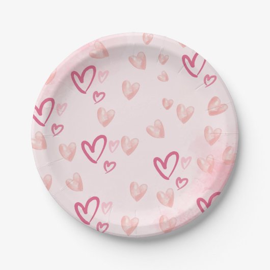 ハートピンク ペーパープレート (正面)