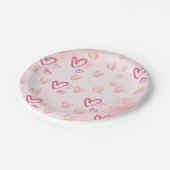 ハートピンク ペーパープレート (アングル)