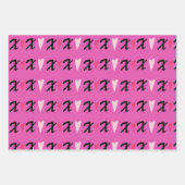 ハートピンクXとハートパターン ラッピングペーパーシート (正面3)