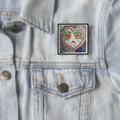 ハートピン(2インチの正方形) 缶バッジ (インサイチュ)