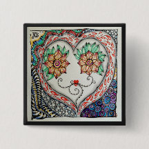 ハートピン(2インチの正方形)