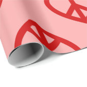 ハートピースラブレトロヒッピー赤バレンタイン ラッピングペーパー (ロールコーナー)