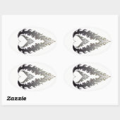 ハートファイアステッカー:シルバー 楕円形シール (シート)