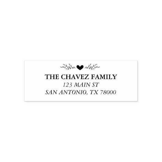 ハートファミリ名差出人住所 セルフインキングスタンプ (デザイン)