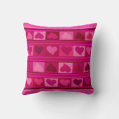 ハートファンキーと正方形|ホットピンク明るい赤紫色 クッション (裏面)