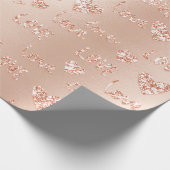 ハートファンシーバラグリッターラブ紙吹雪バレンタイン ラッピングペーパー (角)