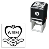 ハートファンシーフレーム2イニシャルカップルMonogram #92 セルフインキングスタンプ (インサイチュ)