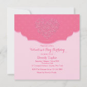 ハートフィリグリー誕生日パーティーの招待 招待状 (裏面)