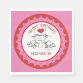 ハートフェアリーカスタマイズ©バースデーパーティナプキン スタンダードランチョンナプキン (正面)