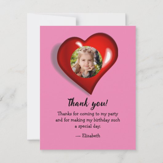 「ハートフェアリー」©バースデーパーティーフラットサンキューカード サンキューカード (裏面)