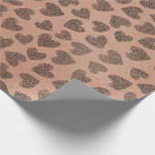 ハートフェイクバラ銅ホワイトラブバレンタイン ラッピングペーパー (角)