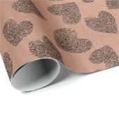 ハートフェイクバラ銅ホワイトラブバレンタイン ラッピングペーパー (ロールコーナー)