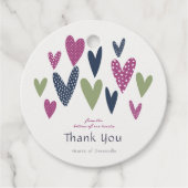 ハートフェルトありがとうハートネイビーアボカドメッセージカード フェイバータグ (正面)