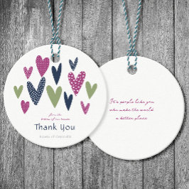 ハートフェルトありがとうハートネイビーアボカドメッセージカード フェイバータグ