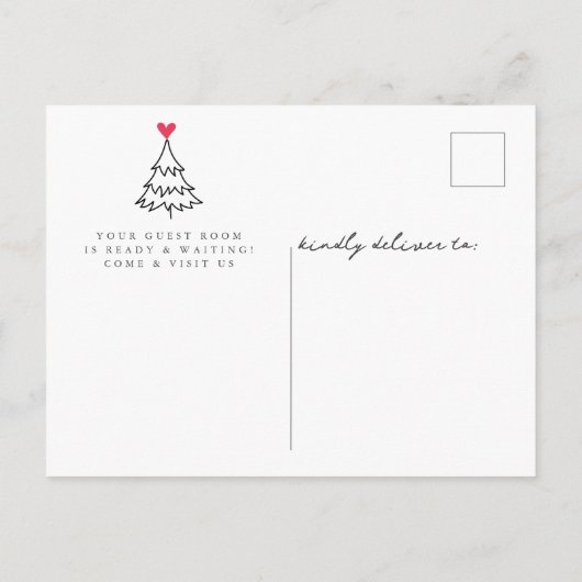 ハートフェルトのクリスマスツリー新しいホームムービング 案内ポストカード (裏面)