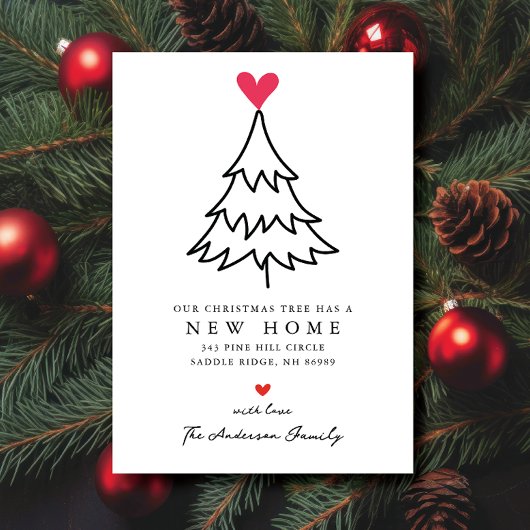 ハートフェルトのクリスマスツリー新しいホームムービング 案内状