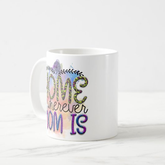 ハートフェルトのハース – 家はどこでもママはマグカップ コーヒーマグカップ (正面左)