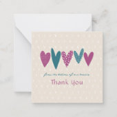 ハートフェルトサンキューティール(緑がかった色)ハートリトル ノートカード (正面)