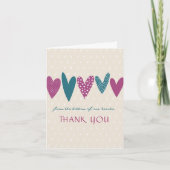 ハートフェルトサンキュープラムティール（緑がかった色） サンキューカード (正面)