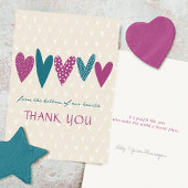 ハートフェルトサンキュープラムティール（緑がかった色） サンキューカード