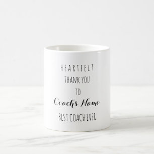 ハートフェルトサンキューベストコーチエバータイポグラフィ コーヒーマグカップ