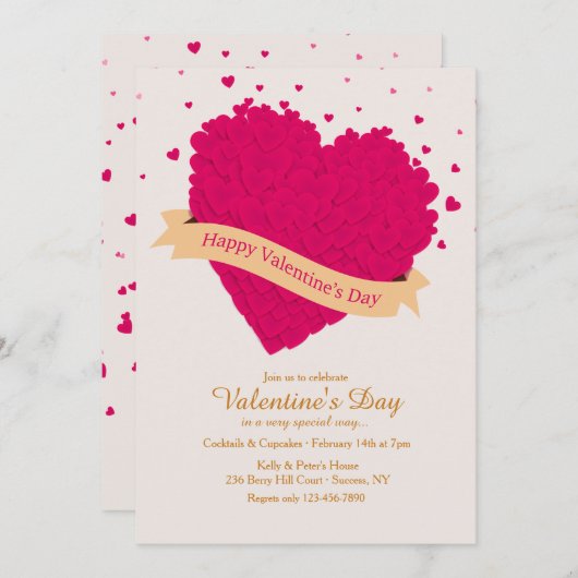 ハートフェルトバレンタインデー2招待状 招待状 (正面/裏面)